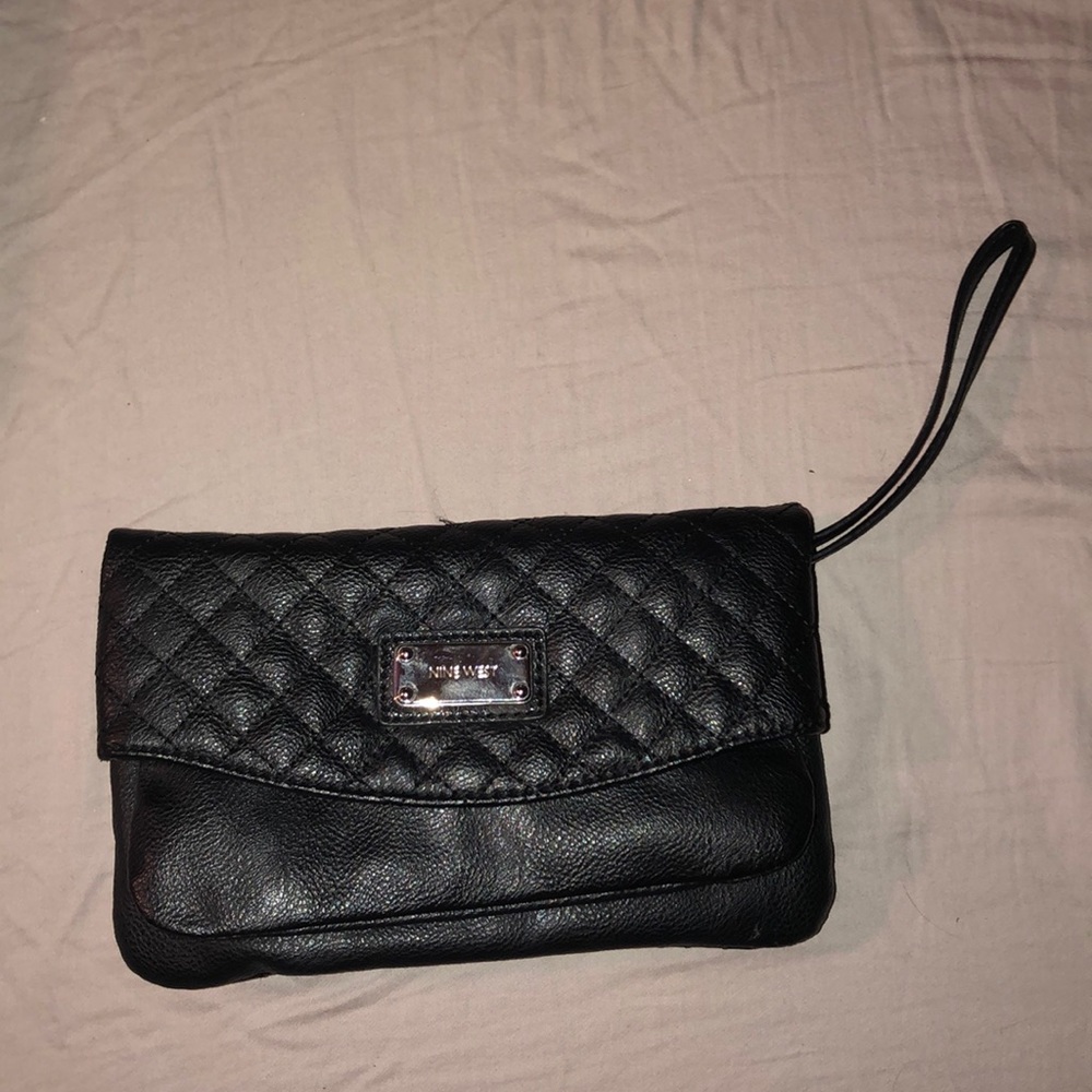 Black wristlet and side bag